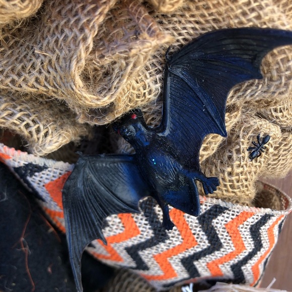 Handmade Halloween Burlap Wreath with Witch - Picture 5 of 12